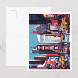 New York Times Square Pop Art Travel Illustration Postkarte