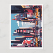 New York Times Square Pop Art Travel Illustration Postkarte (Vorderseite)