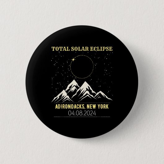New York Total Solar Eclipse 2024 Button (Vorderseite)
