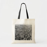New York Tote Bag - Grau