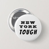 New York Tough Black and White Button (Vorne & Hinten)
