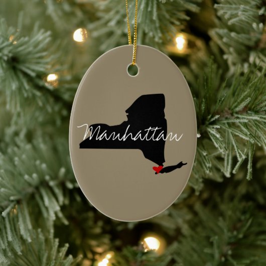 New York Town Keramik Ornament (Baum)