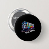 New York Train Graffiti Style, Nyc Subway Car Retr Button (Vorne & Hinten)