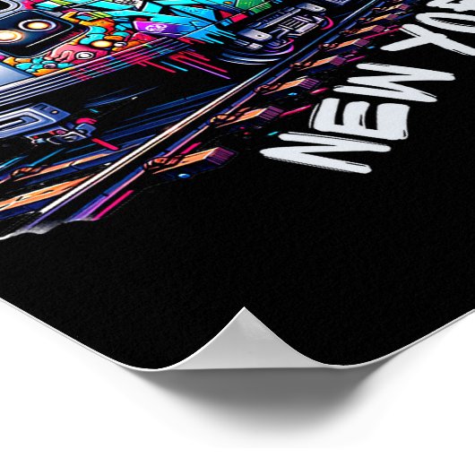 New York Train Graffiti Style, Nyc Subway Car Retr Poster (Ecke)