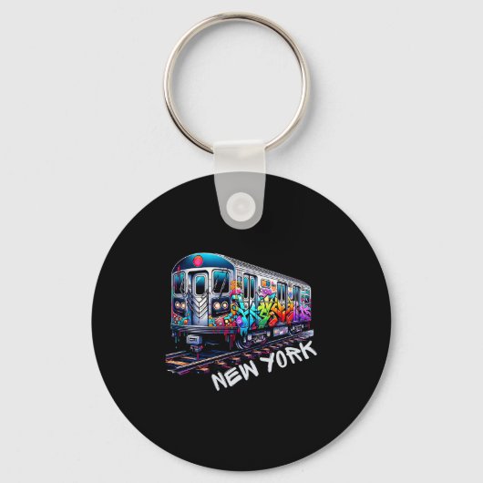 New York Train Graffiti Style, Nyc Subway Car Retr Schlüsselanhänger (Vorderseite)