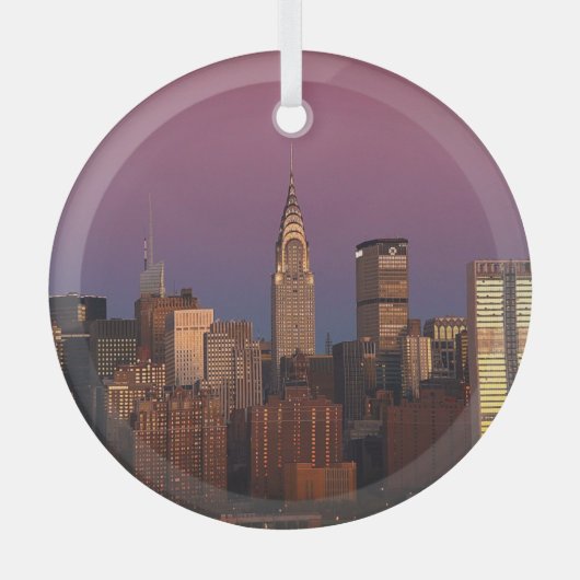 New York Travel Manhattan Empire State Gebäude Ornament Aus Glas (Vorderseite)