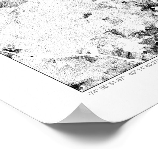 New York Tri-Staat Census Dotmap Poster (Ecke)