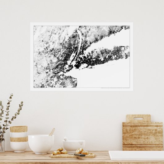 New York Tri-Staat Census Dotmap Poster (Küche)