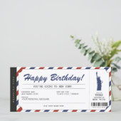 New York Trip Boarding Pass Ticket (Stehend Vorderseite)