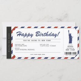 New York Trip Boarding Pass Ticket