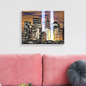 New York Twin Towers Light Beams Leinwanddruck (Insitu (Wohnzimmer))