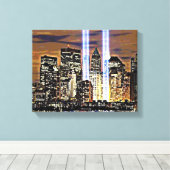 New York Twin Towers Light Beams Leinwanddruck (Insitu (Holzboden))