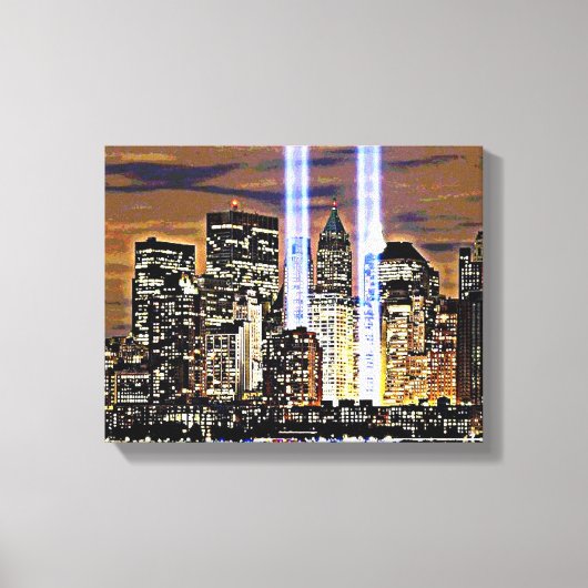 New York Twin Towers Light Beams Leinwanddruck (Vorderseite)