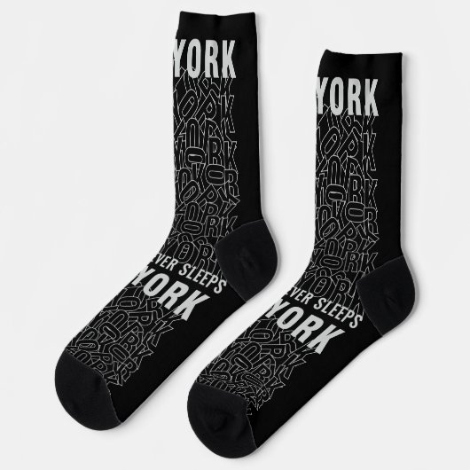 New York Typografie Socken (Linkes Detail)