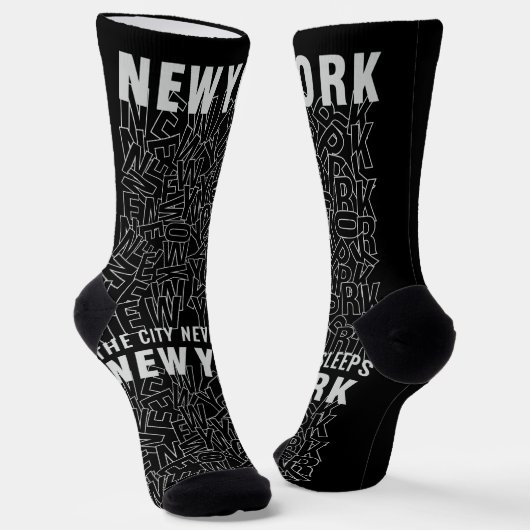 New York Typografie Socken (Gewinkelt)