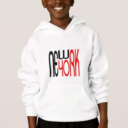 New York Typografy Cool T-Shirt Hoodie (Vorderseite)