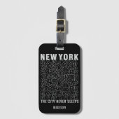New York Typografy individuelle Name Gepäckanhänger (Vorderseite Vertikal)