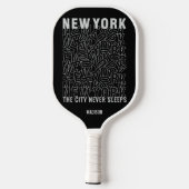 New York Typografy individuelle Name Pickleball Schläger (Rückseite)