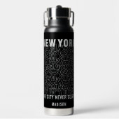 New York Typografy individuelle Name Trinkflasche (Vorderseite)