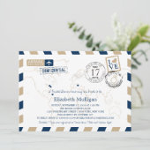 New York und New Jersey Airmail | Brautparty Einladung (Stehend Vorderseite)