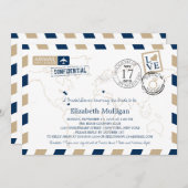 New York und New Jersey Airmail | Brautparty Einladung (Vorne/Hinten)