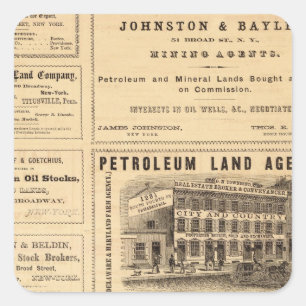 New- York und Pennsylvania-Öl-Anzeigen Quadratischer Aufkleber