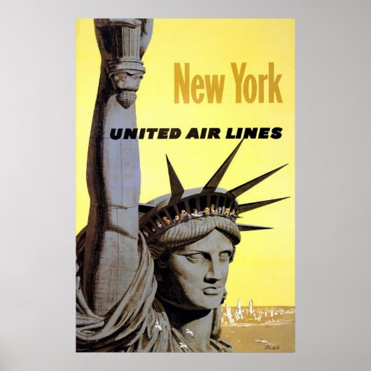 New York United Air Lines Statue of Liberty Poster (Vorne)