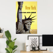 New York United Air Lines Statue of Liberty Poster (Heimbüro)