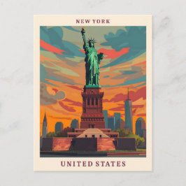 New York United Staaten Elegante Art Vintage Trave Postkarte