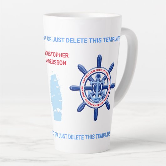 New York, United States, Customizable, Sea Travel Milchtasse (Rechte Ecke)