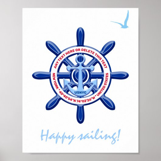 New York, United States, Customizable, Sea Travel Poster (Vorne)