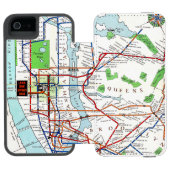 New York: Untergrundbahn Map, 1940 Incipio iPhone Geldbeutel-Hülle (Folio Geöffnet)