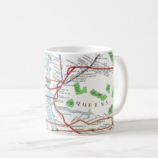 New York: Untergrundbahn Map, 1940 Kaffeetasse (VorderseiteRechts)