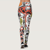 New York urban: Aufkleberpatchwork. Leggings (Rückseite)