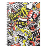 New York urban: Aufkleberpatchwork. Notizblock (Vorderseite)