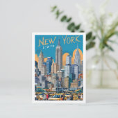 New York USA Famous Travel Place Postkarte (Stehend Vorderseite)