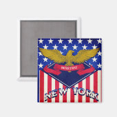 New York USA Flag Magnet (Vorderseite/Rückseite)