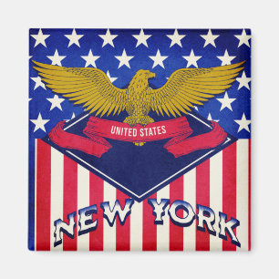 New York USA Flag Magnet