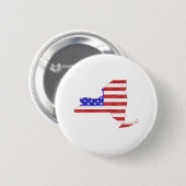 New York USA Flag Silhouette Staat Map Button (Vorne & Hinten)