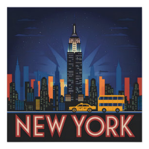 New York USA im Vintage-Stil Poster