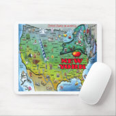 New York USA Map Mousepad (Mit Mouse)