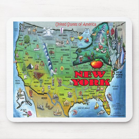 New York USA Map Mousepad (Vorne)