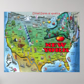 New York USA Map Poster (Vorne)