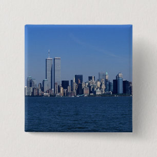 New York, USA. Skyline von Downtown Manhattan Button