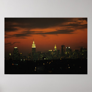 New York, USA. Skyline von Uptown Manhattan 2 Poster