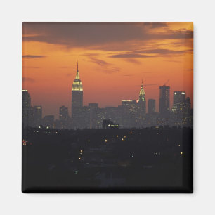 New York, USA. Skyline von Uptown Manhattan Magnet