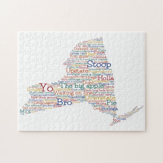 New York USA Slang Word Art Karte Puzzle (Horizontal)