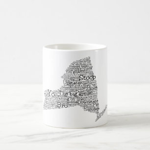 New York USA Slang Word Art Map Kaffee Tasse