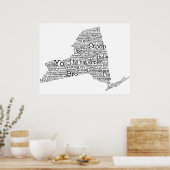 New York USA Slang Word Art Map Poster (Küche)