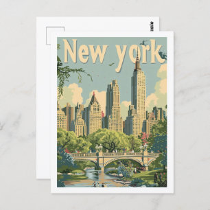 New York USA Vintag Famous Travel Place Postkarte